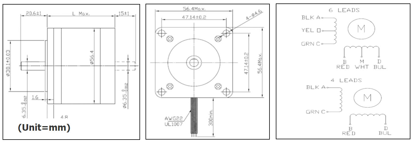 nema 23 round stepper motor