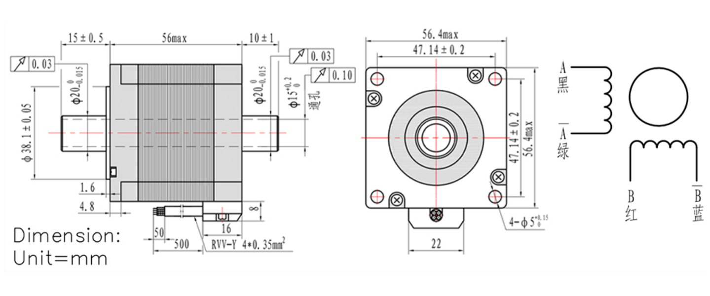 nema 23 hollow shaft stepper motor