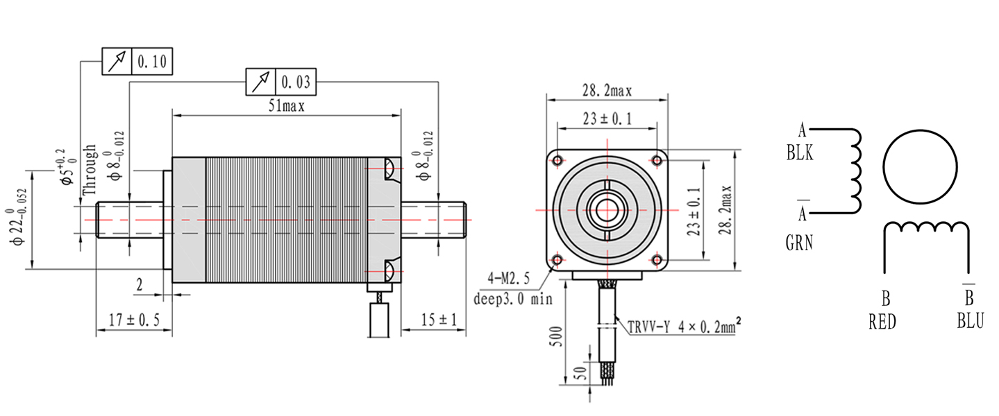 nema 11 hollow shaft stepper motor