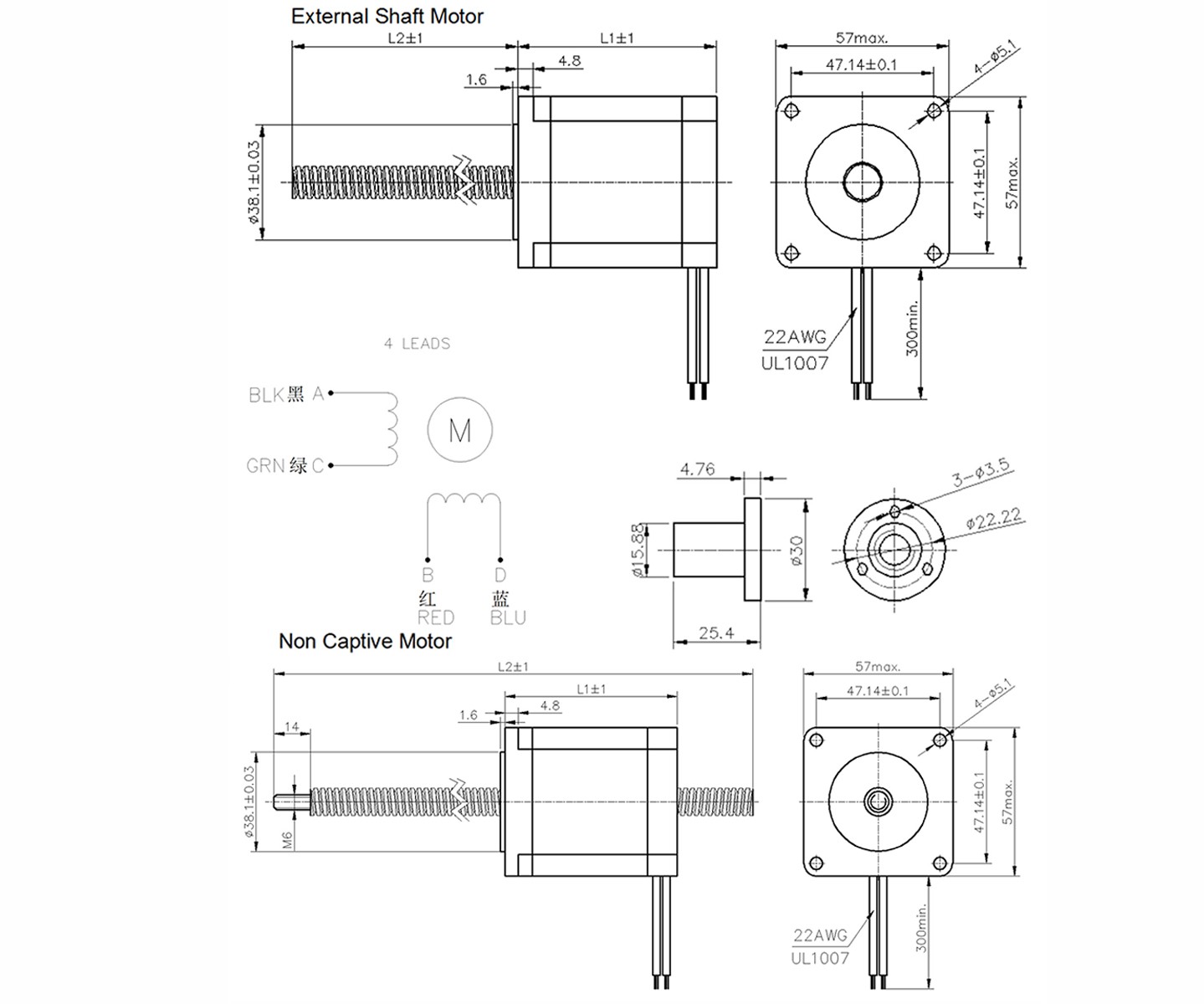 captive linear stepper motor