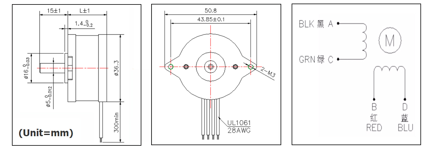 36mm stepper motor