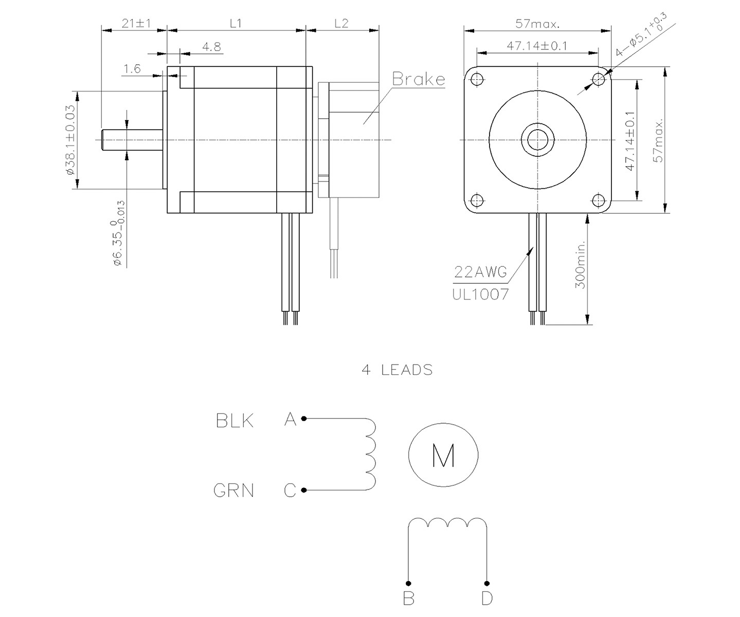 stepper motor with brake