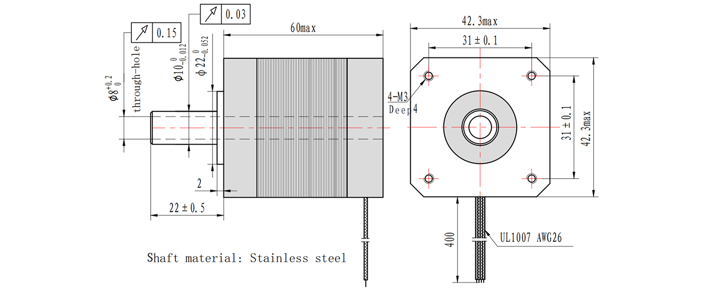 nema 17 hollow shaft stepper motor