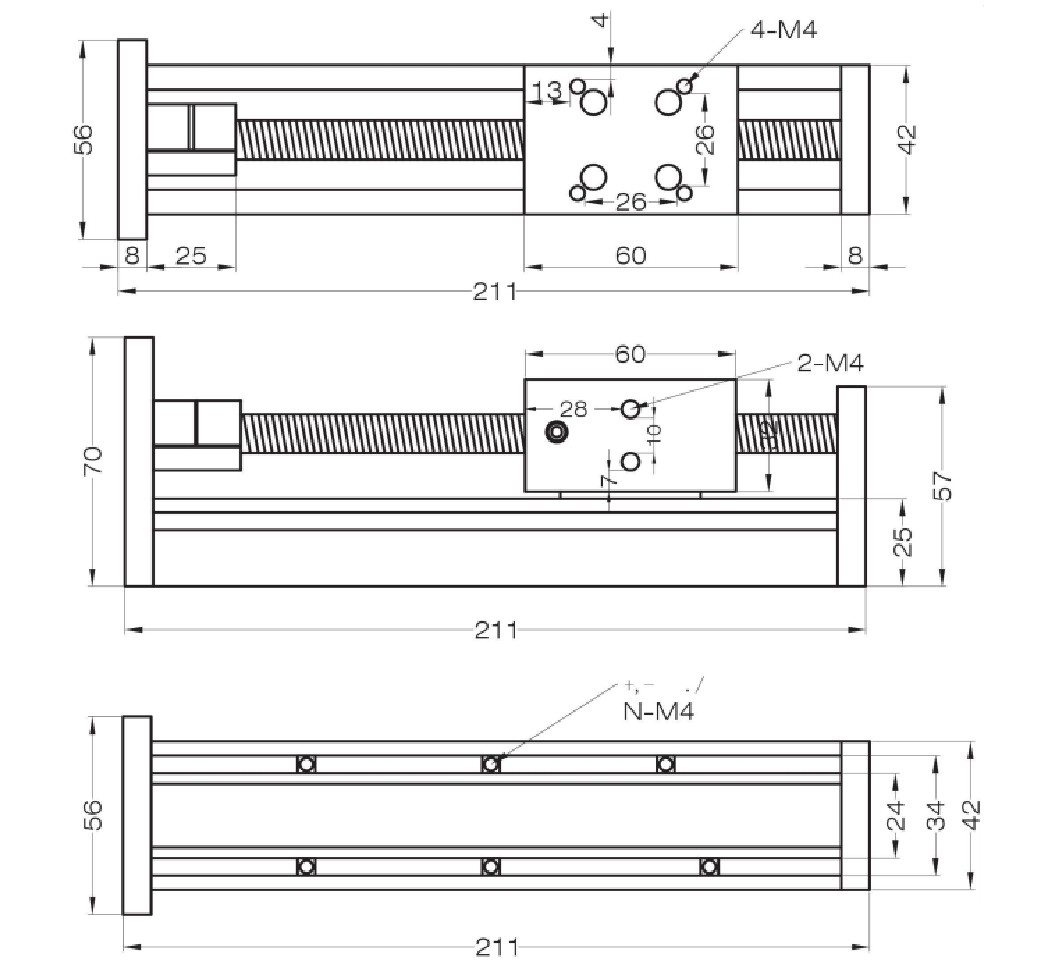 Nema 23 linear stepper motor